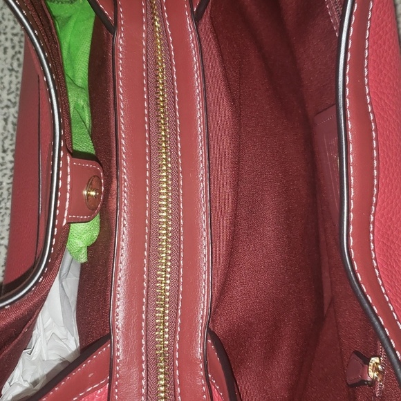 COACH Kristy Pebbled Leather Red 🍎 - Picture 9 of 15